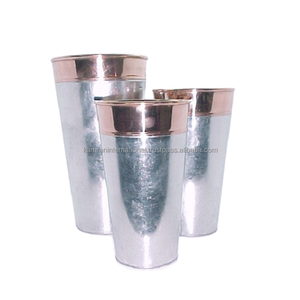 Juego de 3 piezas de macetas de diseñador de Metal de la mejor calidad para restaurante, jardín, accesorios decorativos para macetas florales - Product Image 1