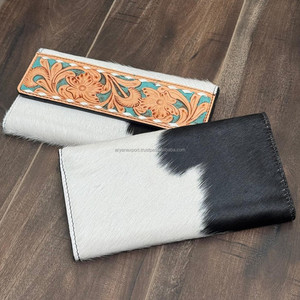 2025 nueva llegada de cuero mecanizado a mano RFID monederos largos de tres pliegues de cuero de vaca tarjetero Cartera de cuero genuino embragues de mujer - Product Image 4