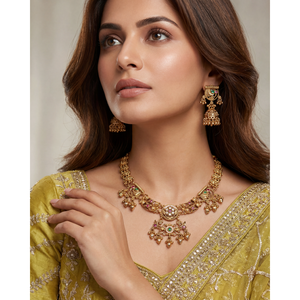 Neelam Heritage Gold Plated Imitation Fine Jewelry Necklace Set - Product Image 1