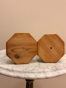 Ensemble de porte-bougies en bois vintage, style rustique du milieu du siècle, supports décoratifs pour bougies coniques - Product Image 6