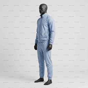 High Quality Custom Unisex <b>Reflective</b> Zip up Nylon Polyester Windbreaker Track <b>Jacket</b> and Pants Set Tracksuit with Hood <b>Men</b> - Product Image 2