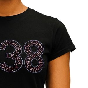 T-shirt noir à manches courtes et col rond pour femme, décontracté, streetwear, style de vie, sport, usage quotidien, vêtements confortables - Product Image 4