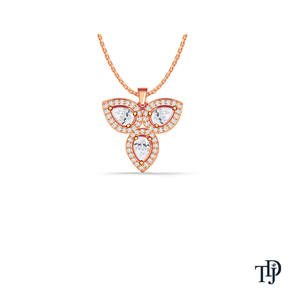 Pendentif en or 14 carats avec halo de feuilles et diamant de laboratoire, fabrication OEM, vente en gros et au détail - Product Image 2