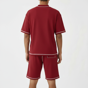 Conjunto de 2 Piezas para Hombre, Nuevo, Verano, Estampado, Camiseta de Manga Corta Transpirable de Poliéster y Algodón, Ropa Casual para Fin de Semana - Product Image 5