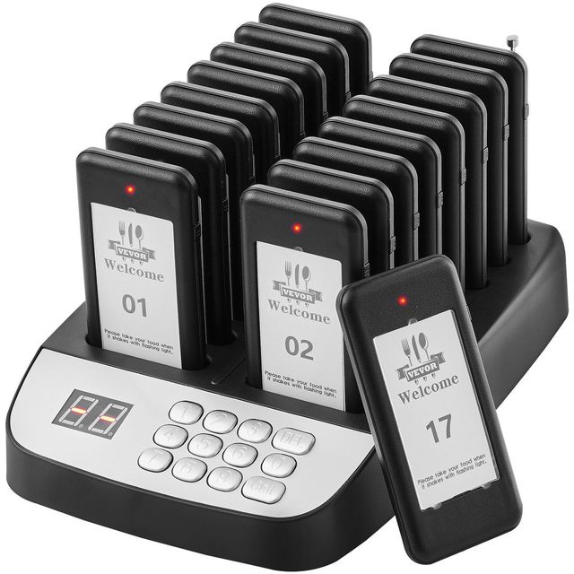 Wireless 500m Long Range Restaurant Pager System Queue Signal for Guest Waiting Customer Calling Beepers Vibration Model