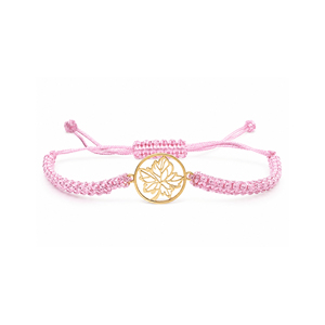 Bracelet en macramé bordeaux plaqué or rhodié 14 carats avec breloque feuille, cordon tressé réglable, design élégant, bijoux unisexe - Product Image 3