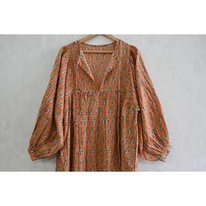 Vestido Maxi Bohemio de Algodón con Estampado a Mano para Mujer, Cintura Natural, Transpirable, Ecológico, Ropa de Verano, Estilo Casual Bohemio - Product Image 4