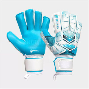 Gants de gardien de but HITO ELEGANT, bleus, en latex, à doigts entiers, antidérapants, respirants, avec sangle de poignet réglable, unisexes - Product Image 1