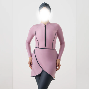 Traje de Baño Islámico Burkini de Dos Piezas para Mujer, Manga Larga, Ecológico, Transpirable, Corte Alto, Modesto - Product Image 4