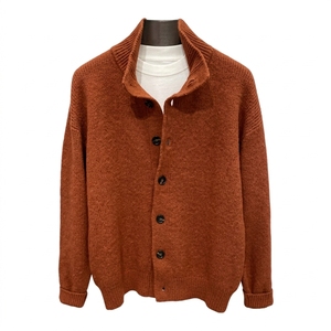 <b>Mens</b> Varsity Style Cardigan <b>Sweater</b> contrast trim and varsity inspired styling Custom Knitwear Wholesale Manufacturer - Product Image 5