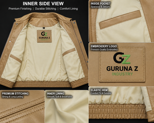 Gilet sans manches en PU pour homme GURUNA Z INDUSTRY, logo brodé, poches zippées sur le devant, coupe-vent, toutes saisons - Product Image 3