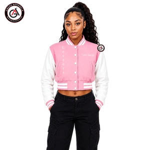 Alfa |   Kapa |   Chaqueta Corta de Motociclista para Mujer Alpha Sorority, Bordada con Motivos Griegos, Cuerpo de Lana, Mangas de Cuero, Resistente al Viento - Product Image 4