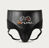 Protège-entrejambe de boxe Custom Pro-100 RIVAL en cuir de vachette noir et mousse PU EVA, à lacets, équipement de protection pour l'entraînement