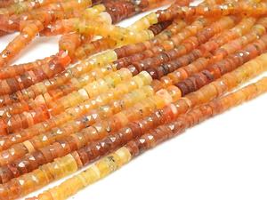 Cuentas de Ópalo Mexicano Naranja, Tipo Botón, Facetadas y Pulimentadas, Hebra de 16 Pulgadas, 4-5 mm Aprox., Piedra Natural para Joyería - Product Image 4