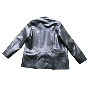 Hand Made Men's Vintage 20th Century Era Genuine Cowhide Biker <b>Jacket</b> in Waxed <b>Leather</b> with Classic Look and Durable Finish - Product Image 6