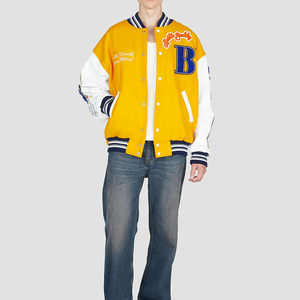Veste de baseball pour homme en laine imperméable et respirante, col montant, style streetwear, avec broderie de logo personnalisée – Grande Vente - Product Image 2