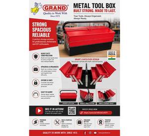 Portable Cantilever <b>Tool</b> <b>Case</b> for Garage & Workshop Heavy Duty Steel Cantilever <b>Tool</b> Box for Hardware Storage Multi Tray Metal - Product Image 2