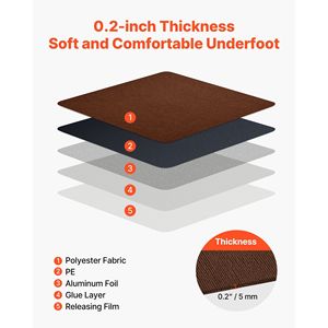 Confezione da 20 Piastrelle per Moquette Autoadesive 24x24 Pollici, Tappeti Commerciali Morbidi Imbottiti Senza Cuciture - Product Image 3