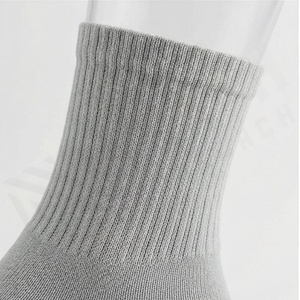 Crew <b>Socks</b> Solid Gray 100% Cotton Breathable Knitted Regular Style Adult Daily Casual Spring Wear - Product Image 4