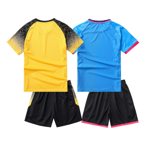 Ensemble de maillots de football unisexe jaune et bleu à manches courtes, respirant, anti-transpiration, séchage rapide, en polyester, pour adultes - Product Image 2