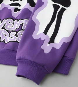 Custom Winter <b>Halloween</b> Letter Print Lightweight 400 GSM 100% Cotton Breathable Quick Dry Drop Shoulder Oversized Tracksuit - Product Image 5