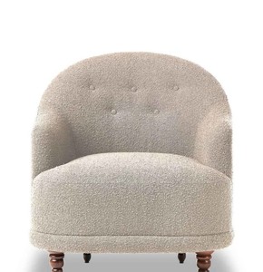 Chaise longue moderne en tissu avec pieds tournés, dossier solide, meubles confortables pour le salon, design mid-century - Product Image 3