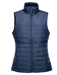 Chaleco Acolchado Azul sin Mangas con Cuello Alto y Cierre de Cremallera, Abrigo Casual Cálido de Invierno para Mujer - Product Image 2