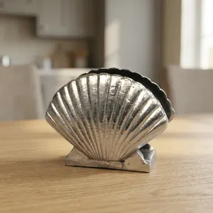 Sujetalibros de Concha Marina Plateada Antigua, Decorativo, de Metal, Elegante, Decoración Náutica de Lujo para Estantería - Product Image 2