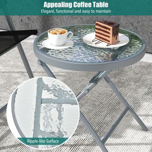 Ensemble de 3 chaises pliantes en métal pour l'extérieur, meubles de patio, durables et portables - Product Image 5
