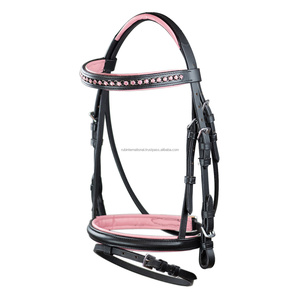 Juego de Riendas de brida de caballo de nylon con Smart Mono Crown Sparkle Bling Leather Rein para mayorista - Product Image 2
