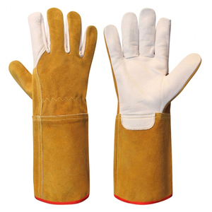 Most Popular <b>Long</b> Cuff TIG Welding Safety <b>Gloves</b> High Performance Cowhide Leather Kevlar Lined Heat Resistant Molten Metal - Product Image 3