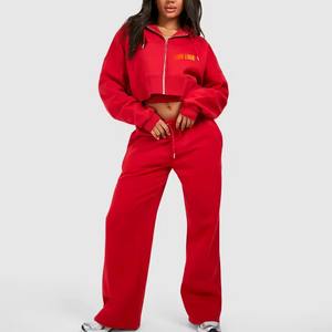 Ensemble 2 pièces streetwear hiver femme grande taille 100% coton antibactérien avec logo personnalisé, sweat à capuche et jogging, taille 5XL - Product Image 1