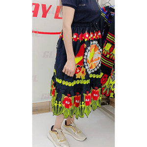 Women's Custom Fashion Summer <b>Skirts</b> Embroidery Women's Floral <b>Skirt</b> Chiffon A-line Long Tiered Ruffle Boho Summer Midi <b>Skirts</b> - Product Image 4