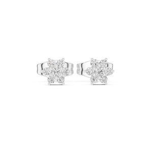 Boucles d'oreilles pour femmes en or blanc 14 carats avec diamant rond cultivé en laboratoire de 0,16 carat certifié IGI, à porter tous les jours |   Nouveau diamant cultivé - Product Image 1
