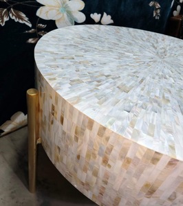 Table en os incrusté de la marque ILAHI, design moderne, détails en agate, rangement, meuble portable pour la maison - Product Image 2