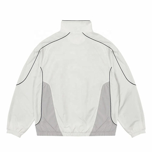 Veste de survêtement vintage à col montant zippé personnalisée, coupe-vent léger en nylon softshell pour homme - Product Image 4