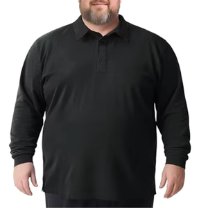 Chemise décontractée à manches longues en tricot de couleur unie classique avec logo personnalisé pour homme, séchage rapide, respirante, coupe ample, grande taille, surdimensionnée - Product Image 3