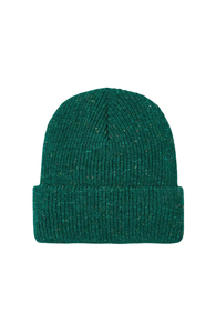 Bonnet unisexe en tricot côtelé vert 100% acrylique, style décontracté pour adultes, avec revers - Product Image 3