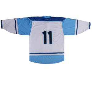 Maillot de hockey sur glace unisexe personnalisé de haute qualité, pull de sport avec lettres et numéros brodés, 100 % polyester, impression par transfert thermique rapide - Product Image 4