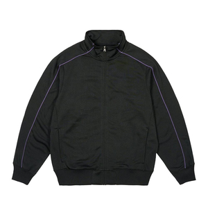 Pantalones Deportivos Unisex Negros de Cintura Elástica con Franjas Laterales Moradas de Secado Rápido, Venta al Por Mayor, Fabricante OEM - Product Image 2