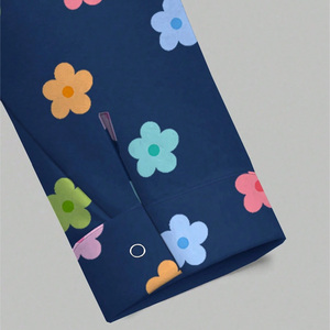 Blouses médicales à manches longues pour femmes, imprimé floral, uniformes médicaux, vêtements de travail d'hôpital, tissu tissé en coton et polyester - Product Image 4