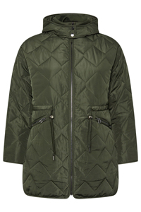 Veste matelassée à capuche vert olive pour femme, manches longues, fermeture éclair, couleur unie, vêtement d'hiver, rembourrage en polyester, enduit standard - Product Image 5