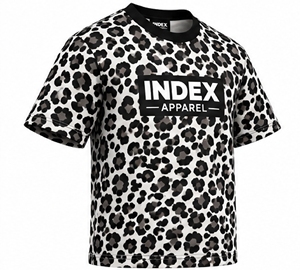 Camiseta de Manga Corta con Cuello Redondo para Hombre, Marca Index Apparel, Estampado de Leopardo en Blanco y Negro, Jersey Digital - Product Image 4