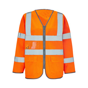 OEM Reflective High Visibility Breathable Polyester Unisex Safety Vest for Construction Workwear Security <b>Worker</b> Vest <b>Jackets</b> - Product Image 1
