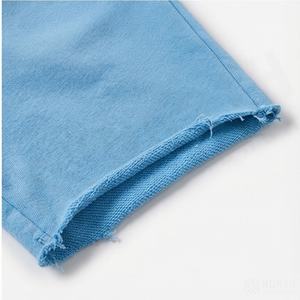 Shorts en polyester et coton écologiques, personnalisables OEM, avec poches à cordon, imprimés, style vintage, effet vieilli et délavé à l'acide - Product Image 6