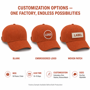 Gorra de Béisbol Personalizable de 6 Paneles con Botón, Unisex, Ajustable, de Lona, con Cierre de Hebilla Metálica para Deportes - Product Image 1