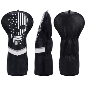 Housse de tête de club de golf OEM en gros, motif et logo personnalisés, en cuir PU imperméable avec fermeture élastique, couleur personnalisée - Product Image 1