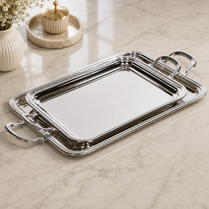 Latest Mirror Finish Trays with Handles Food Display Platter Buffet Wedding Catering Tray Wholesale Supplier Premium Decoratives - Product Image 1
