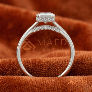 Luxury <b>Emerald</b> Cut Diamond Engagement <b>Ring</b> with Bezel Setting Minimalist Solitaire Design – 925 Sterling <b>Silver</b> Fine Jewelry - Product Image 3