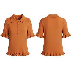 Polo personnalisé performant et tendance avec ourlet à volants, anti-humidité, séchage rapide, pour le golf, avec logo personnalisé - Product Image 5